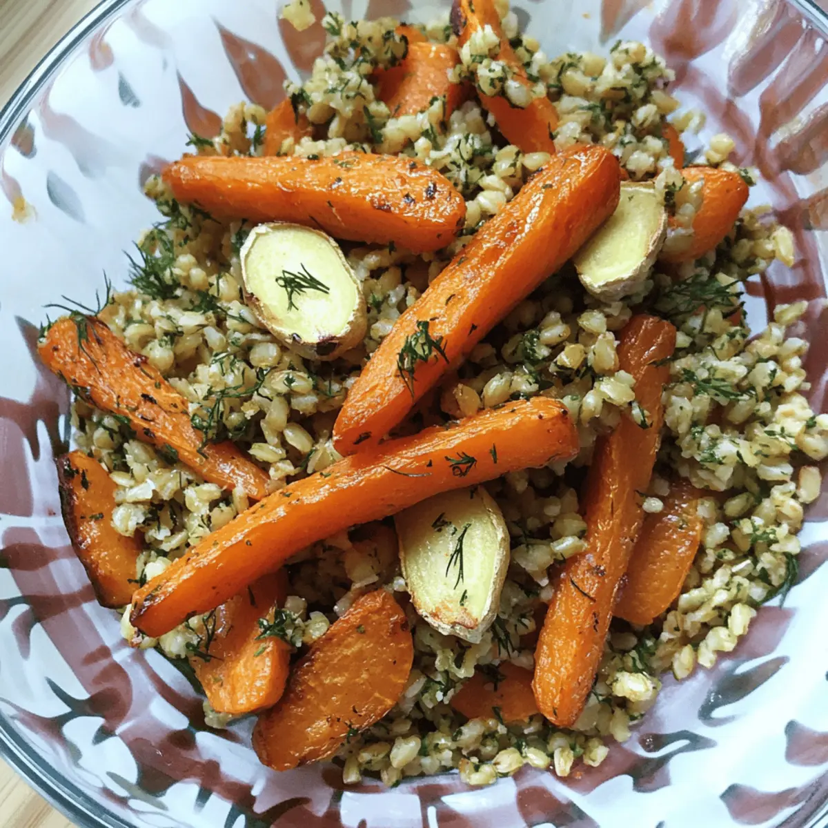 Roasted Carrots and Farro with Citrus Ginger and Dill nmkktw