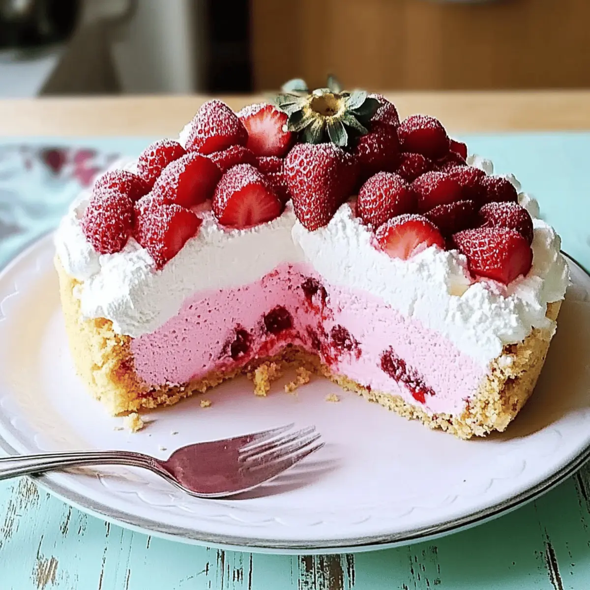 Delightful Strawberry Cloud Cake: Your Easy No-Bake Bliss