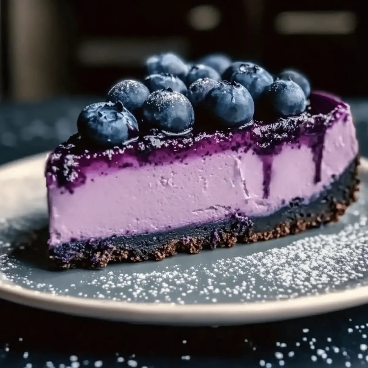 Midnight Blueberry Cheesecake: A Slice of Enchantment