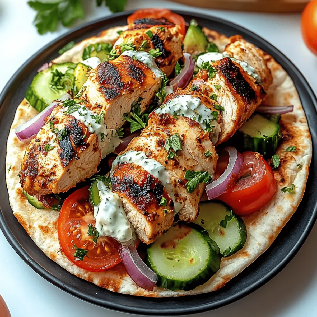 Delicious Greek Chicken Gyros with Creamy Tzatziki Sauce