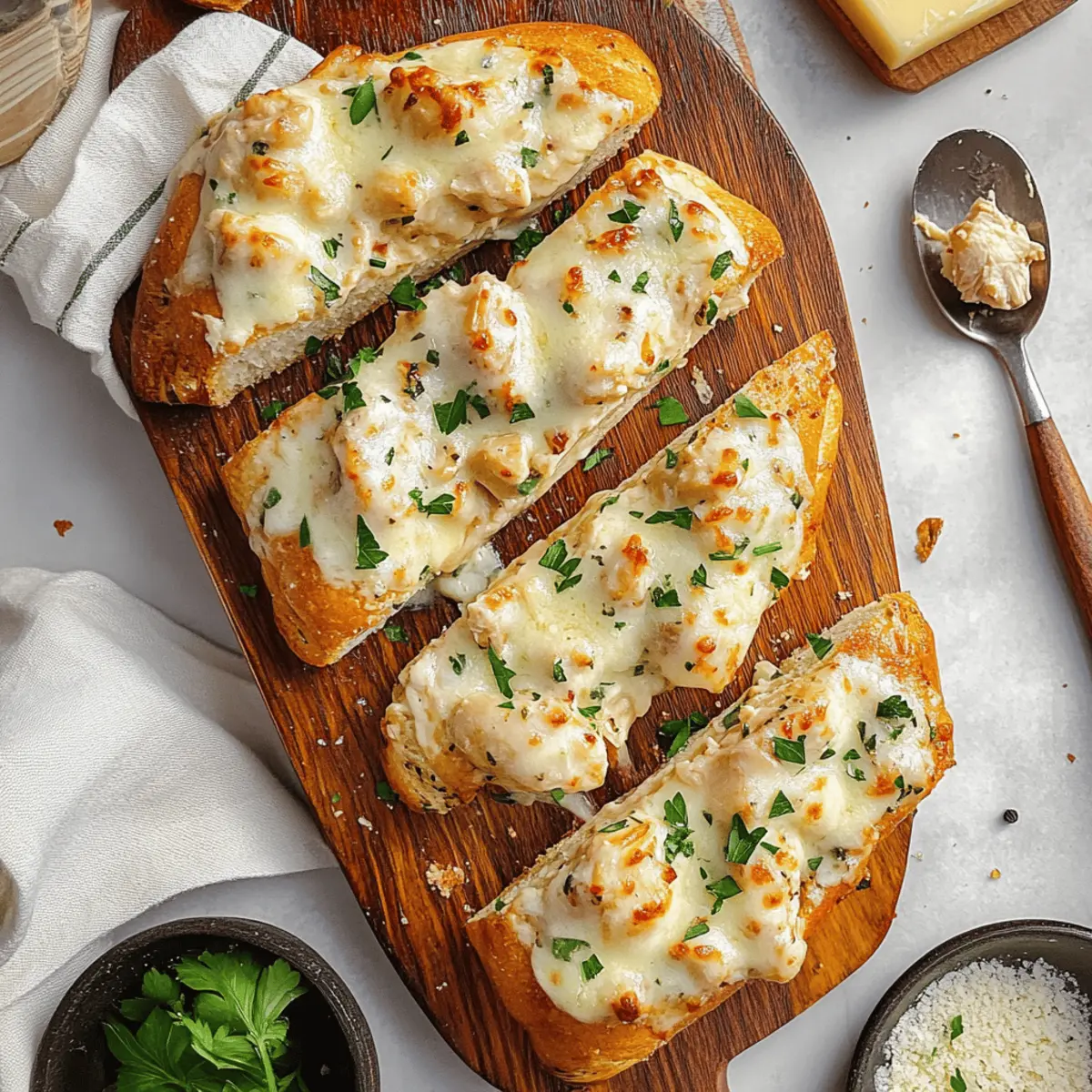 Savory Chicken Alfredo Garlic Bread: Comfort Food Bliss