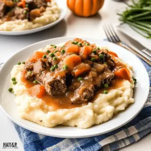 Apple Cider Beef Stew over Mashed Potatoes
