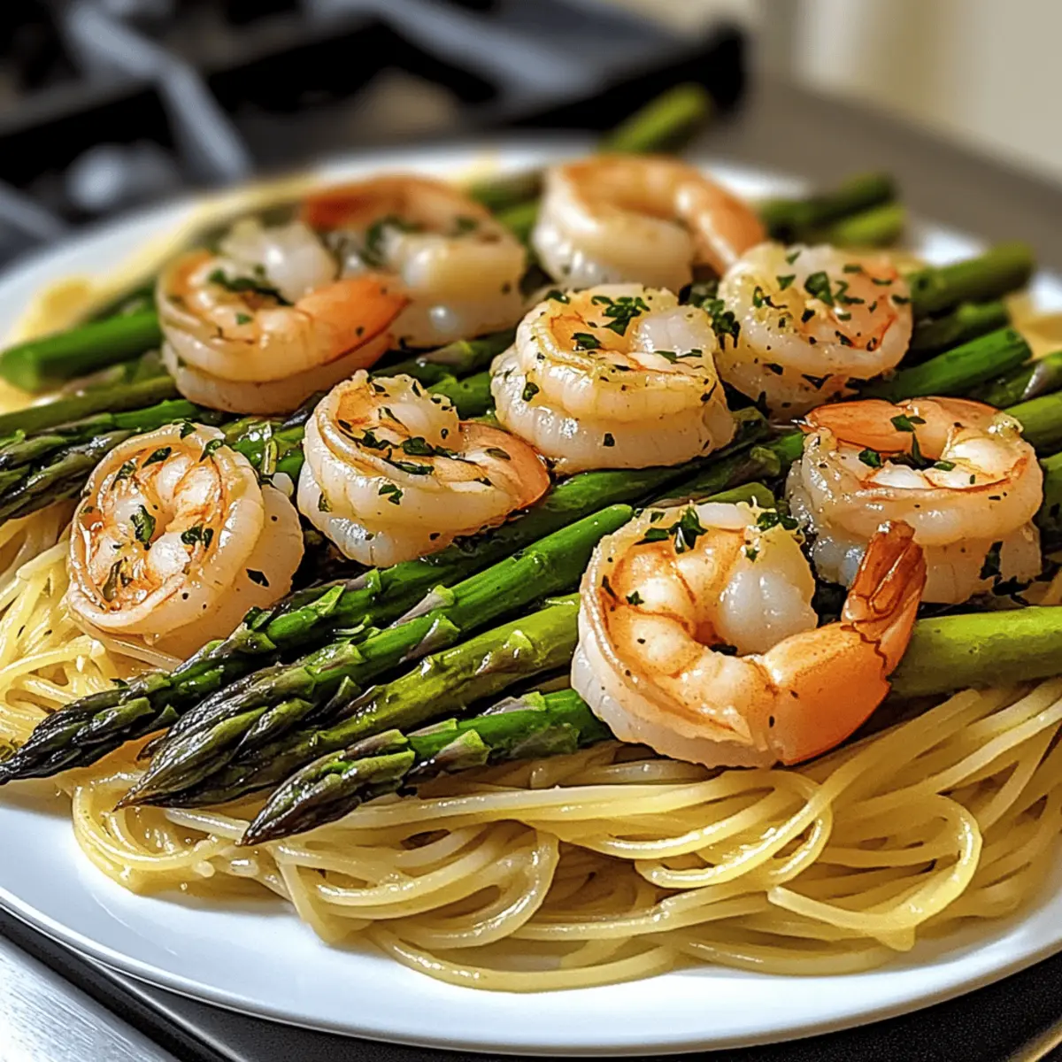 Asparagus Shrimp Angel Hair Pasta tlrokn