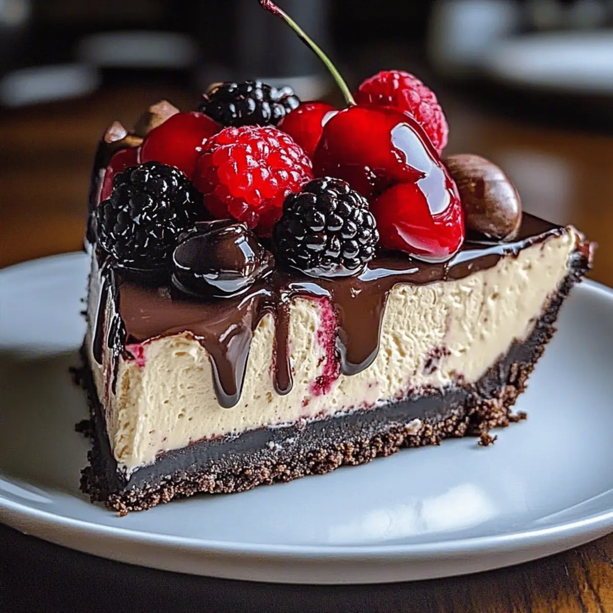 Decadent Black Forest Berry Cheesecake No-Bake Delight