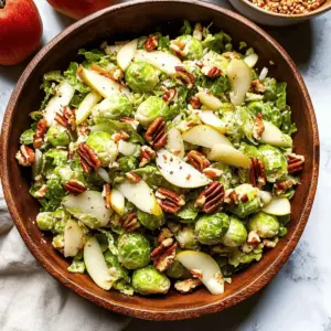 Brussels Salad with Pear and Pecans