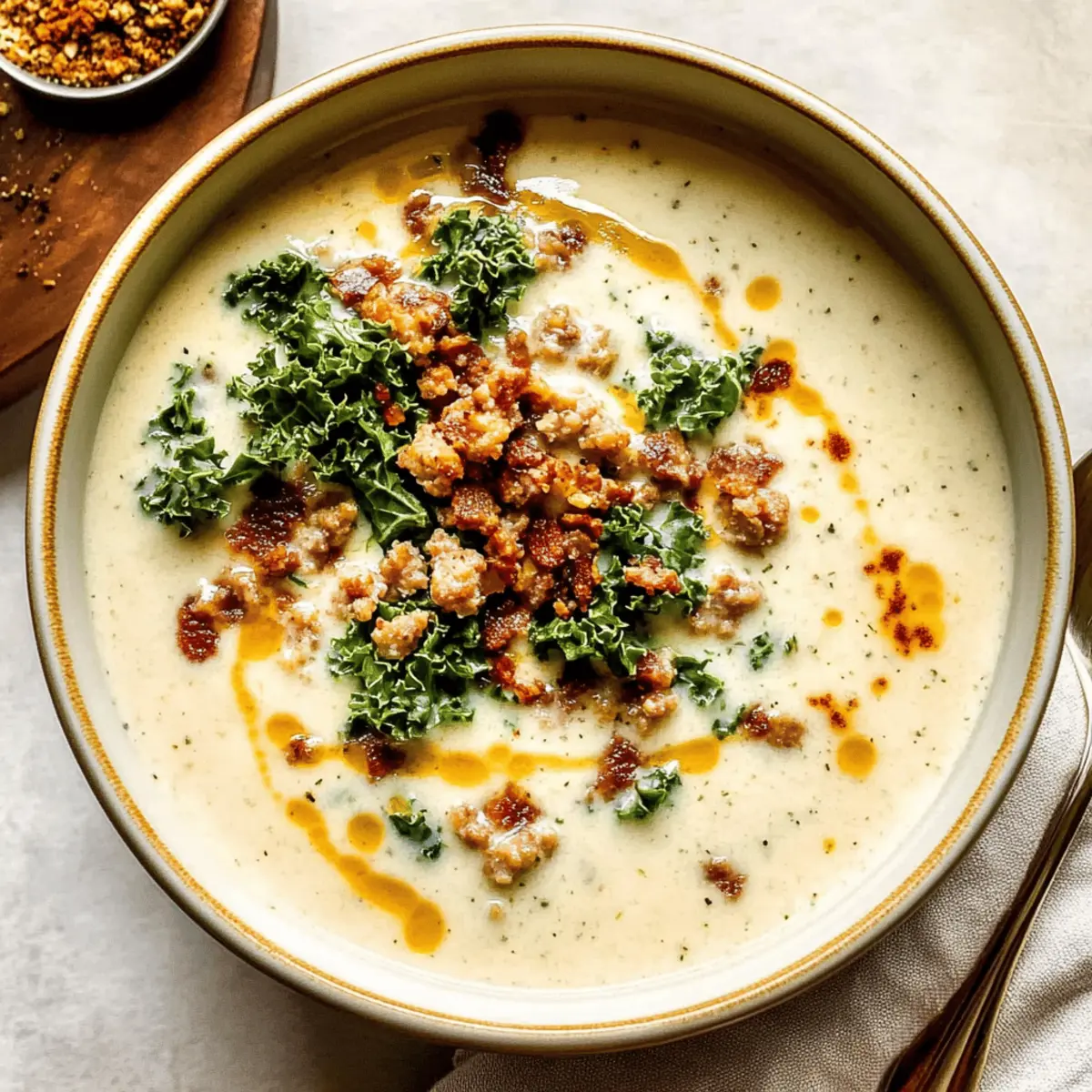 Creamy Cauliflower Sausage Kale Soup Ready in 30 Minutes