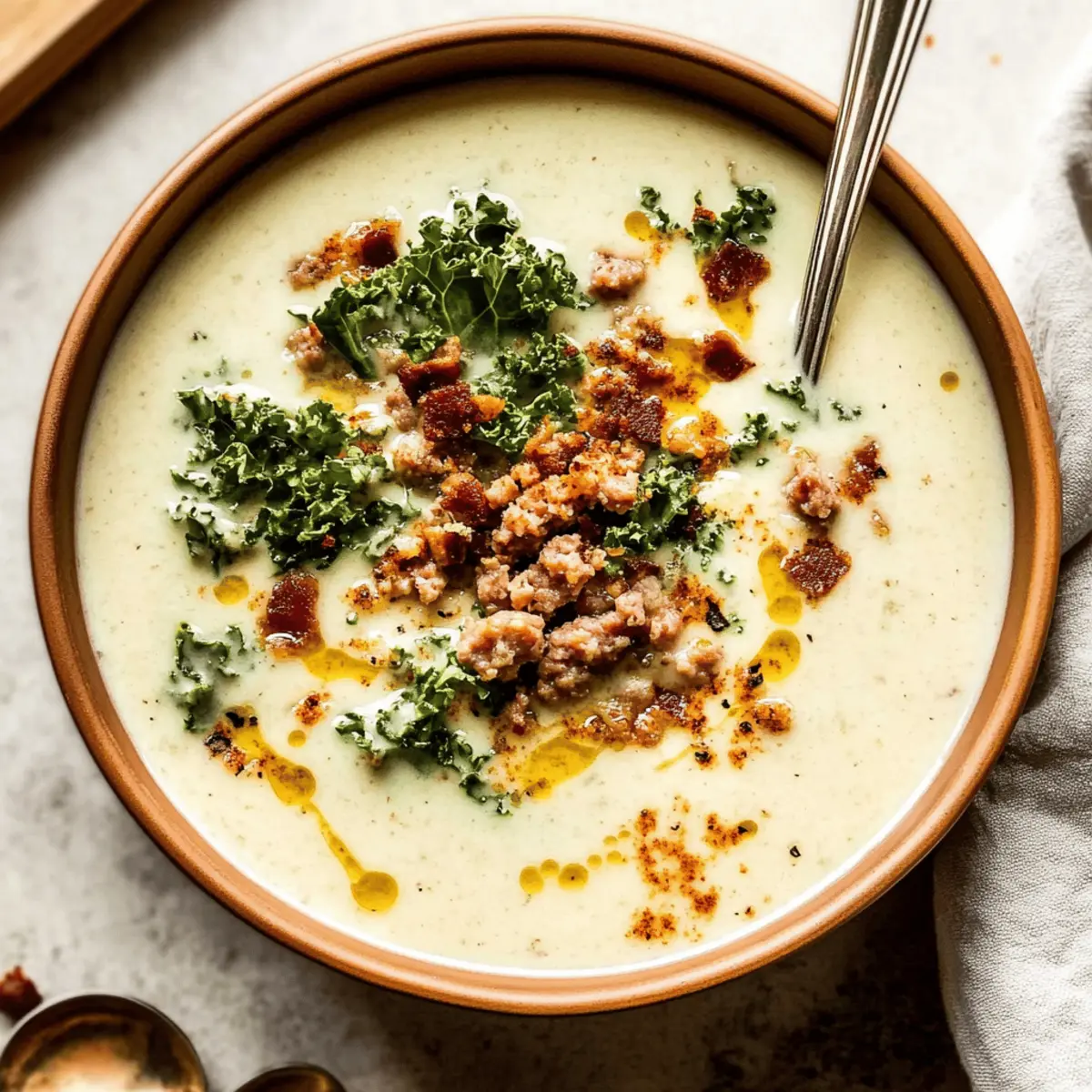 Cauliflower Sausage Kale Soup gldu6q
