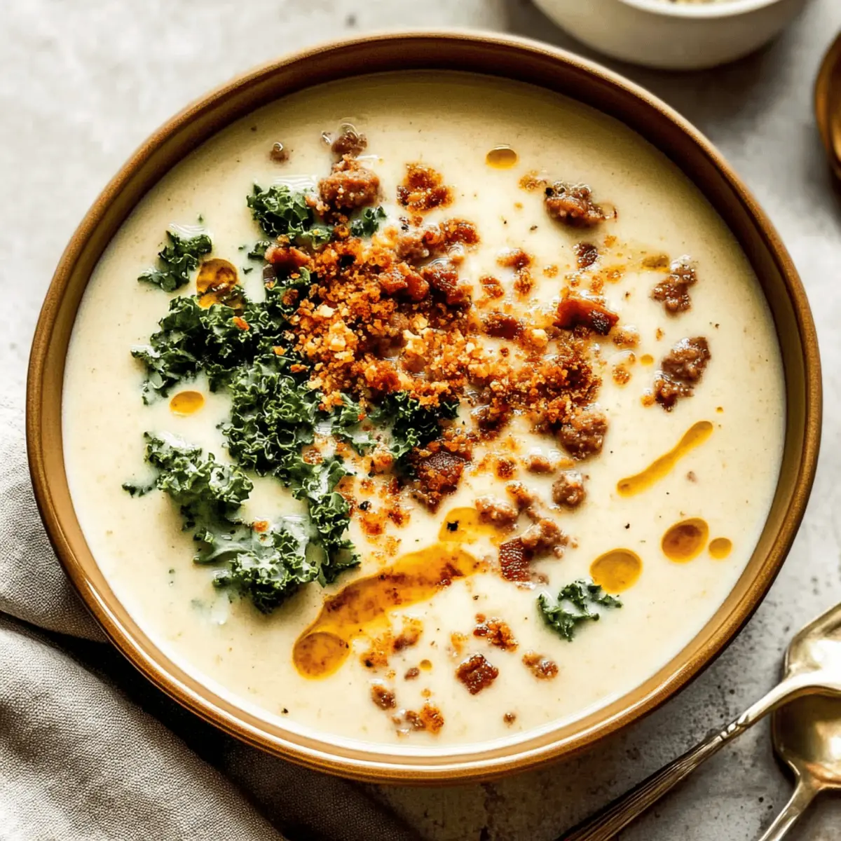 Cauliflower Sausage Kale Soup o8vuvk