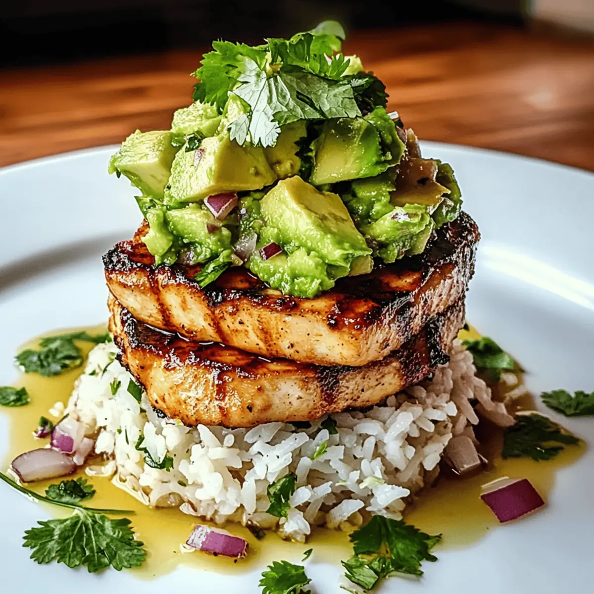 Chicken Avocado Rice Stack aozlqe