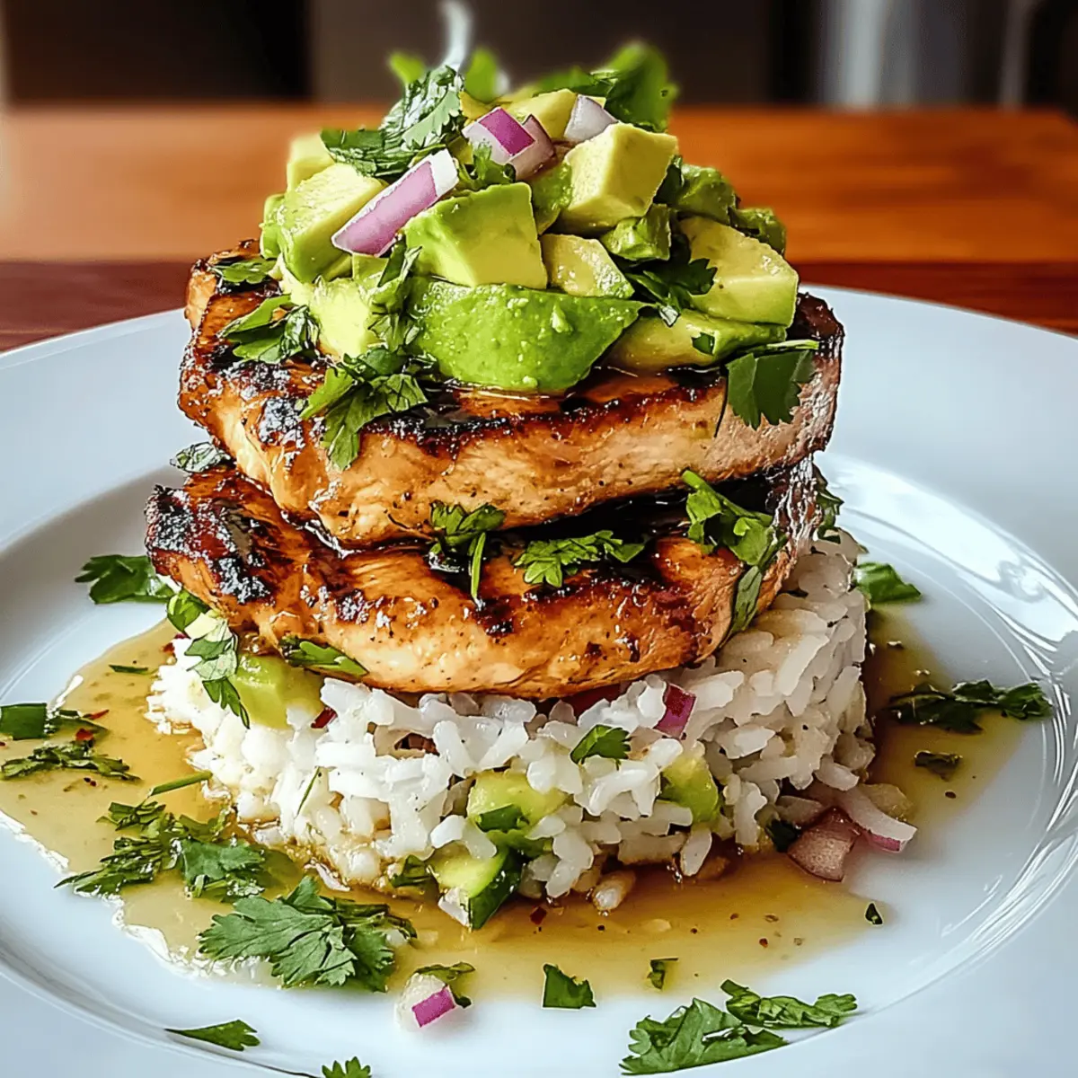 Chicken Avocado Rice Stack unlagj