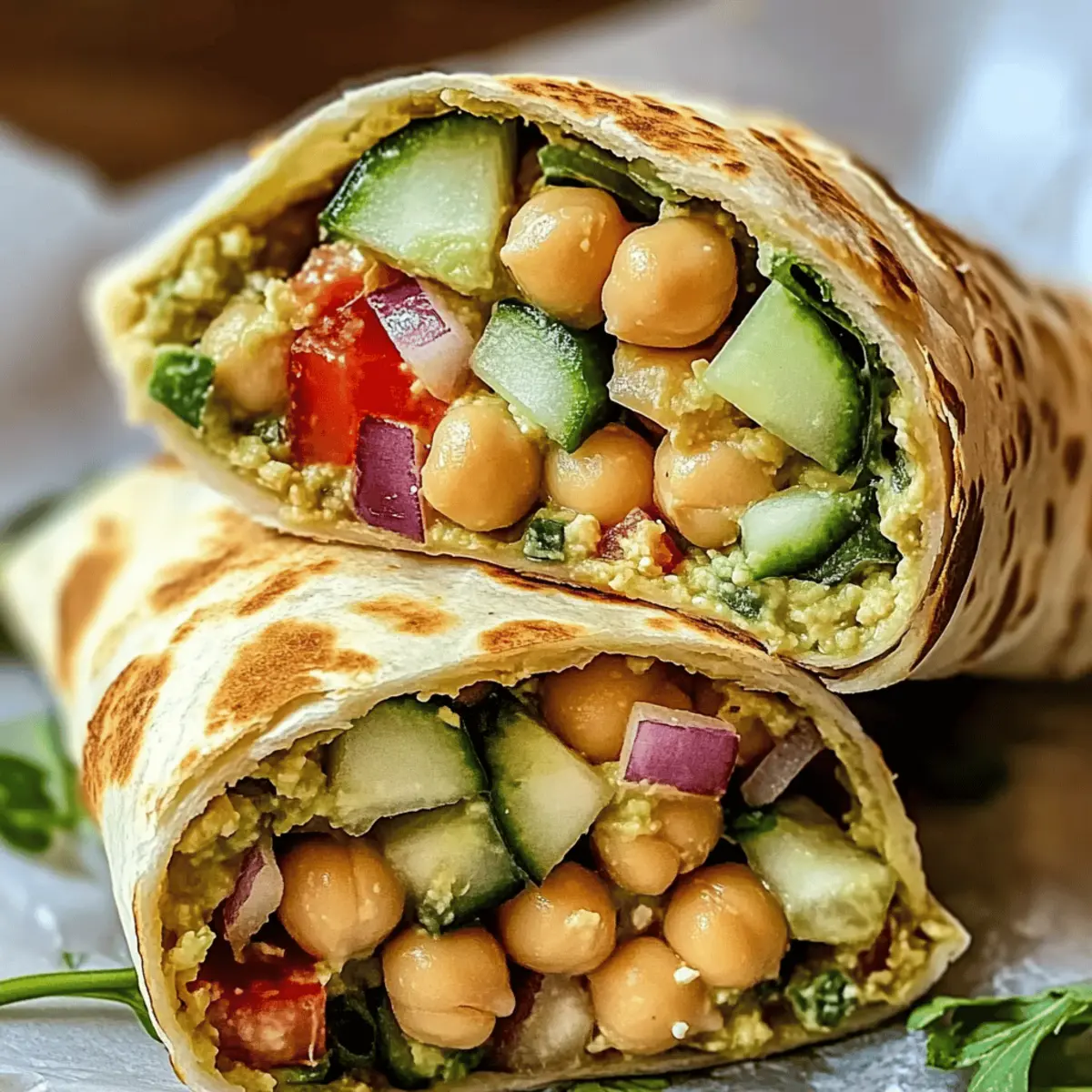Chickpea & Cucumber Mediterranean Wrap: Fresh, Easy & Delicious