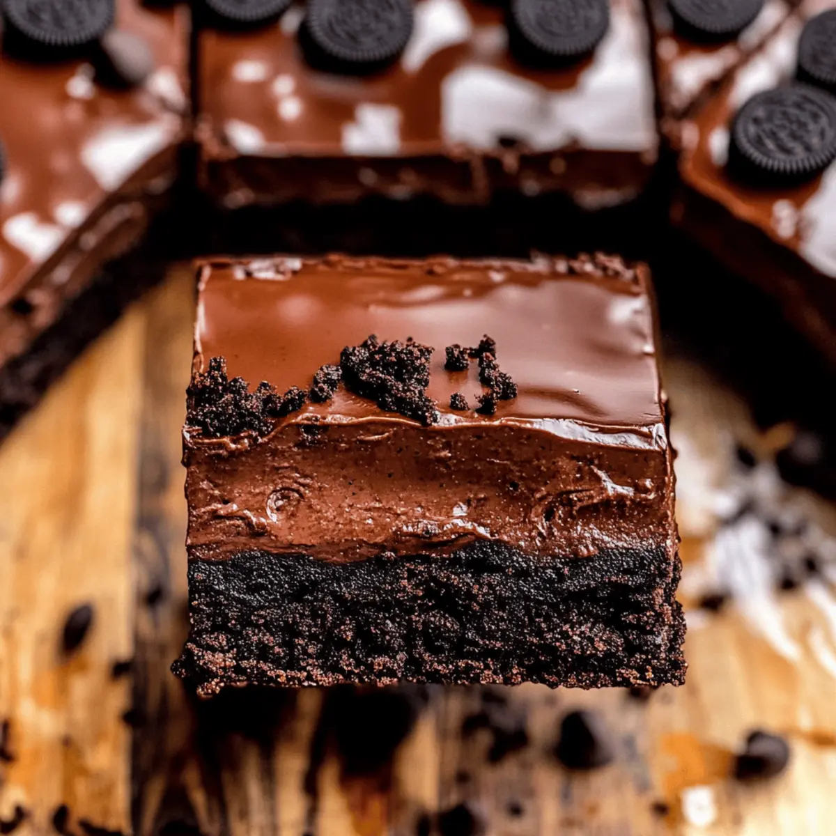 Dreamy Chocolate Cheesecake Bars with Oreo Crust Delight