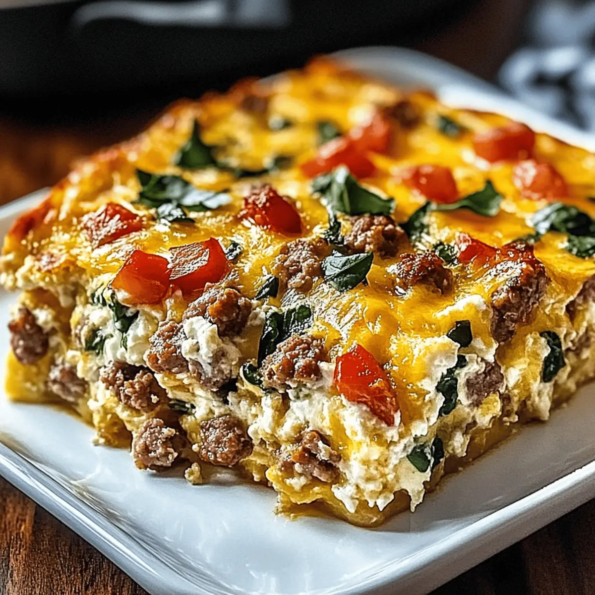 Cottage Cheese & Turkey Sausage Breakfast Casserole Bliss