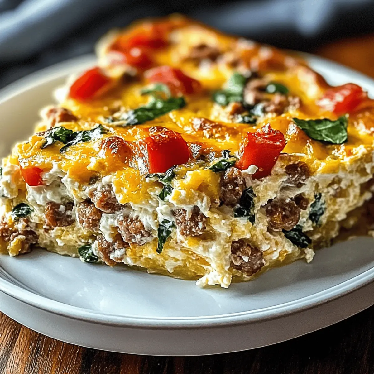 Cottage Cheese Turkey Sausage Breakfast Casserole unncts