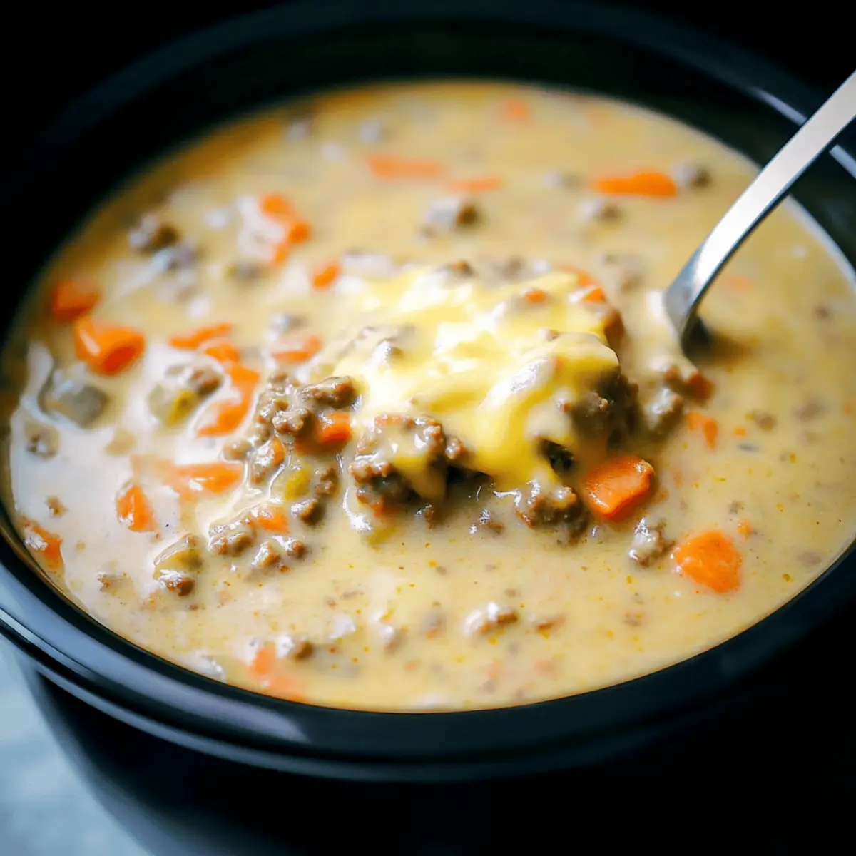 Crock Pot Cheeseburger Soup rkkop6