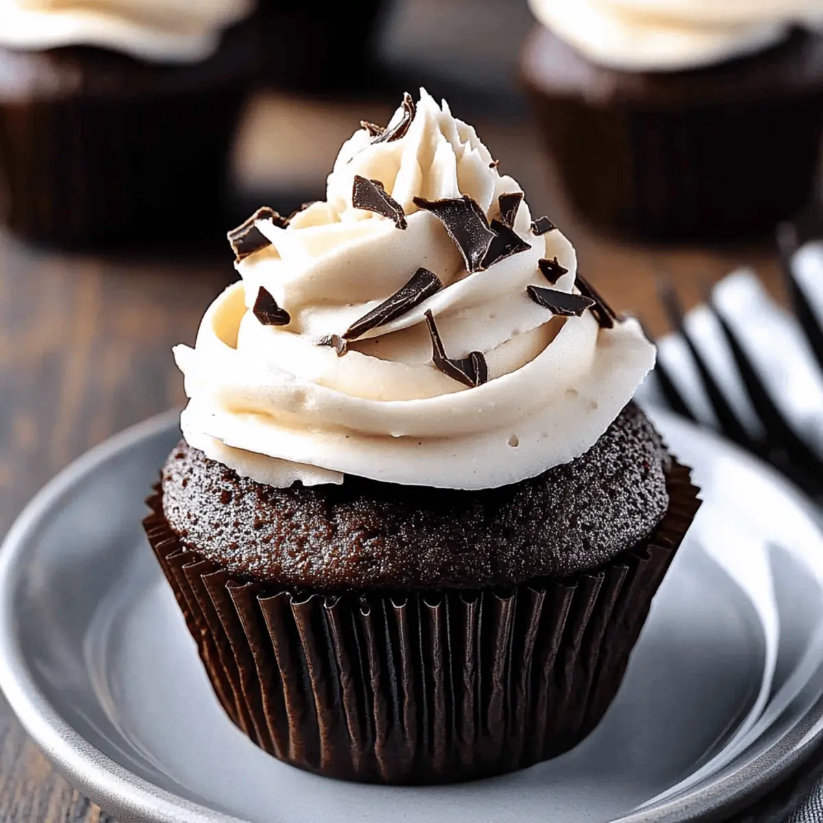 Guinness Chocolate Cupcakes with Ganache Filling and Irish Cream Whipped Cream d3rru2