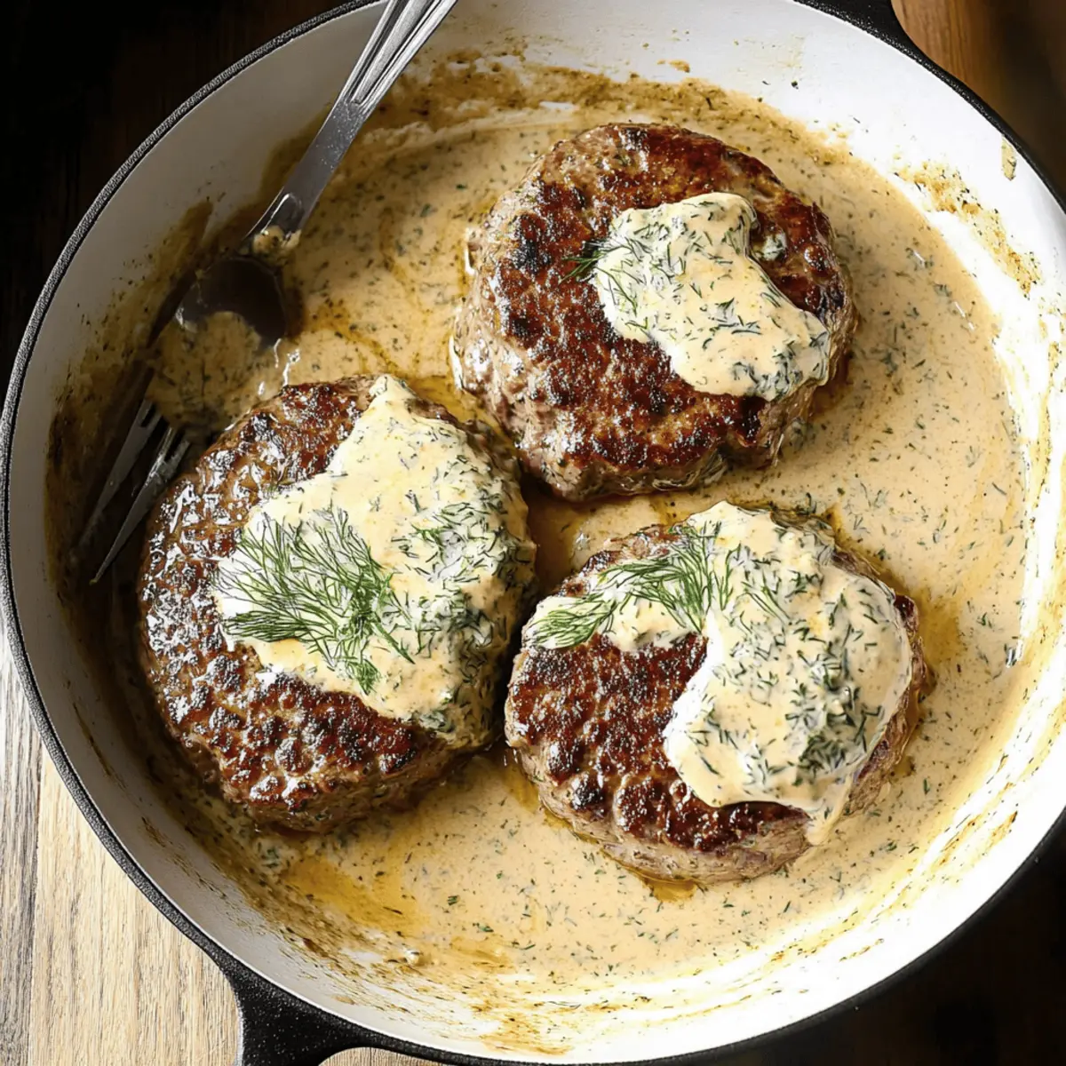 Hamburger Steaks in Creamy Dill Sauce vaywem