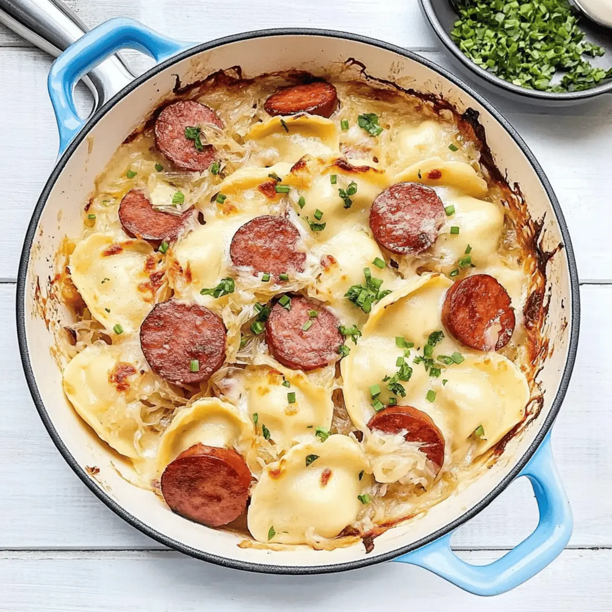Kielbasa Pierogies and Sauerkraut Bake avts0e