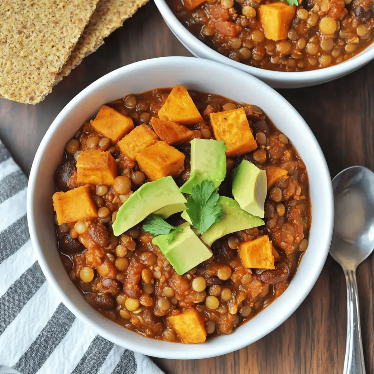 Lentil Sweet Potato Chili layfpt