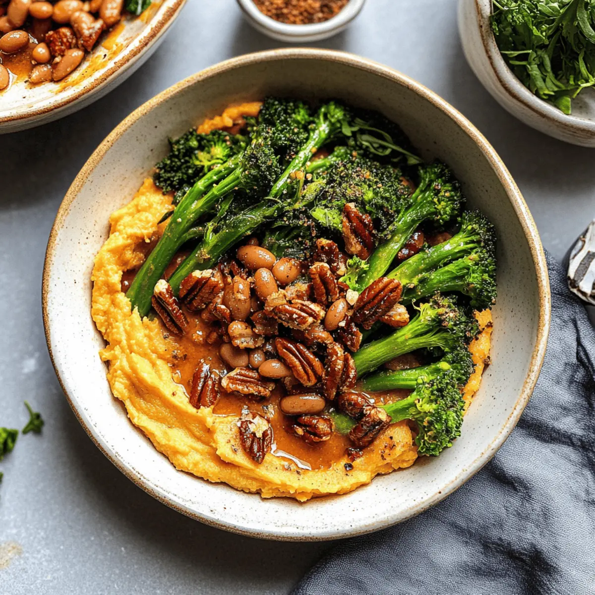 Miso Tahini Whipped Sweet Potato Bowl Packed with Flavor