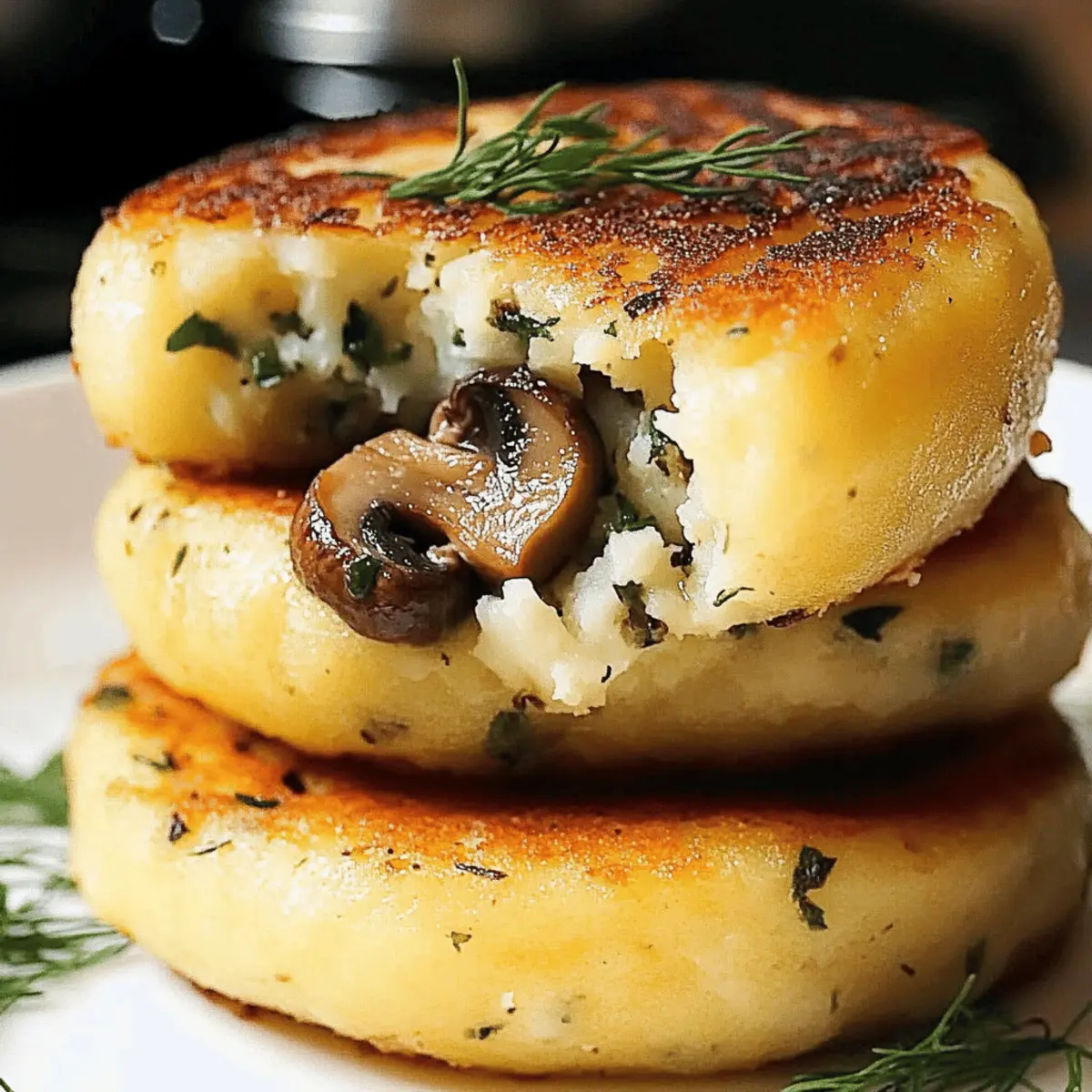 Mushroom Stuffed Potato Cakes wlgibj