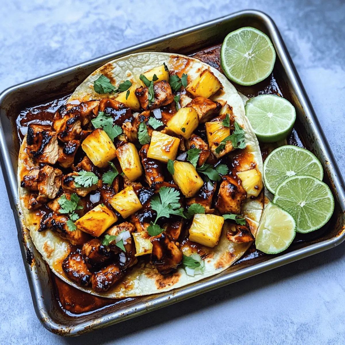 One Pan Chicken and Pineapple Tacos rimcom