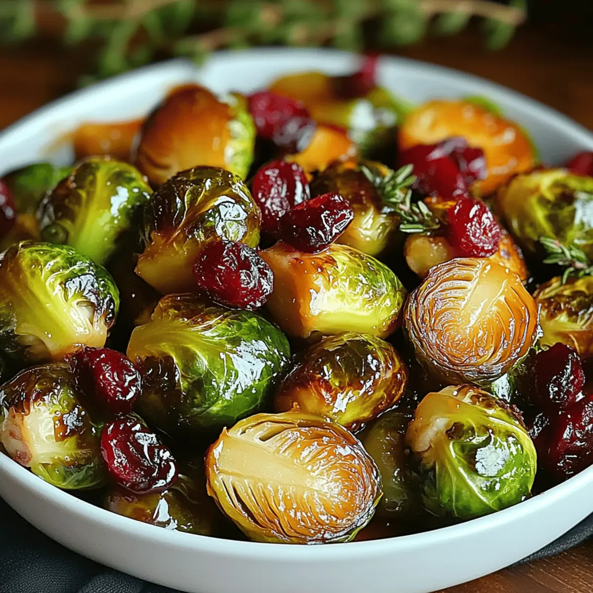 Orange Maple Glazed Brussels Sprouts with Cranberries o69qa2