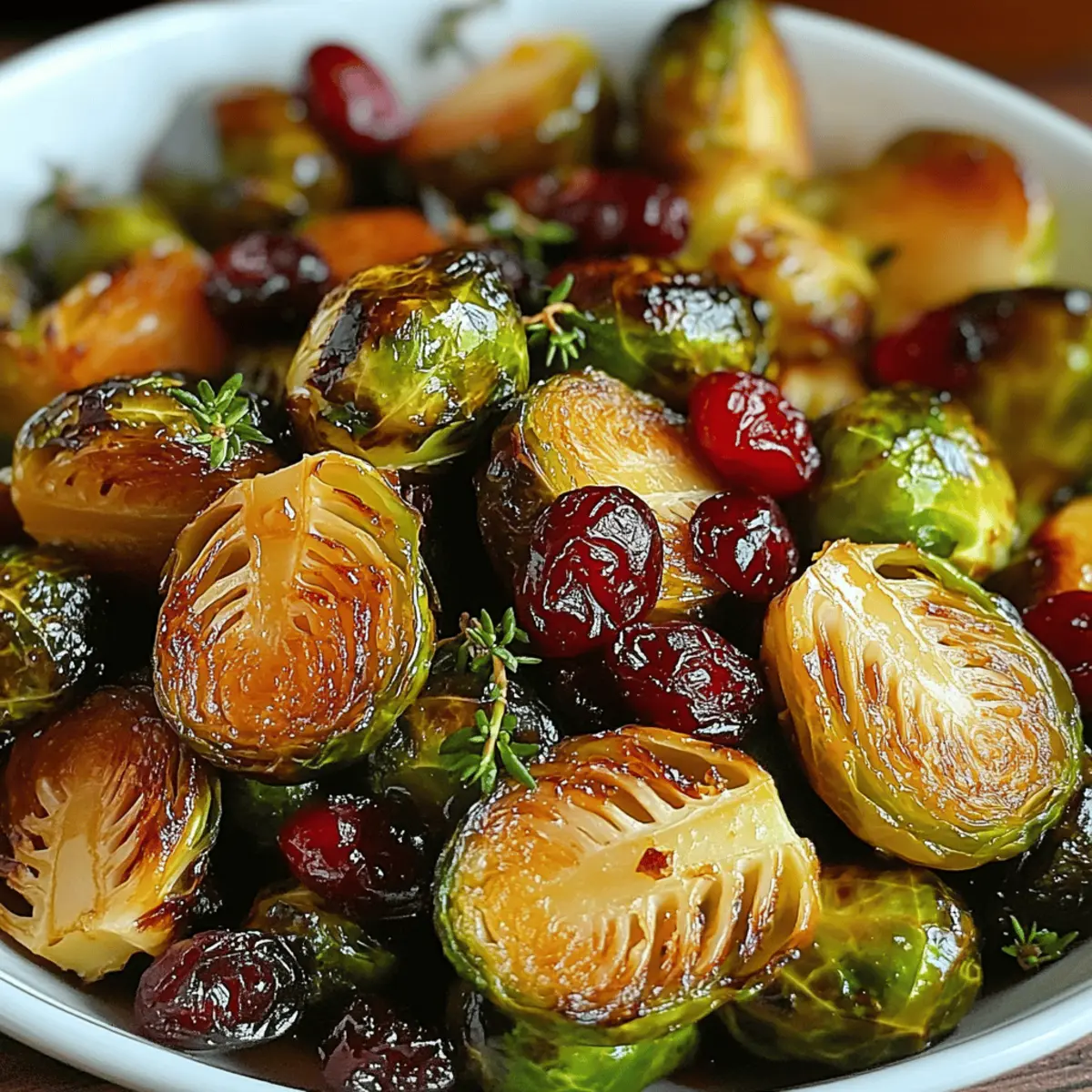 Orange Maple Glazed Brussels Sprouts with Cranberries qgswdr
