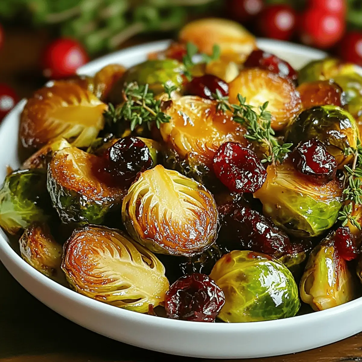 Orange Maple Glazed Brussels Sprouts with Cranberries yqfmvy