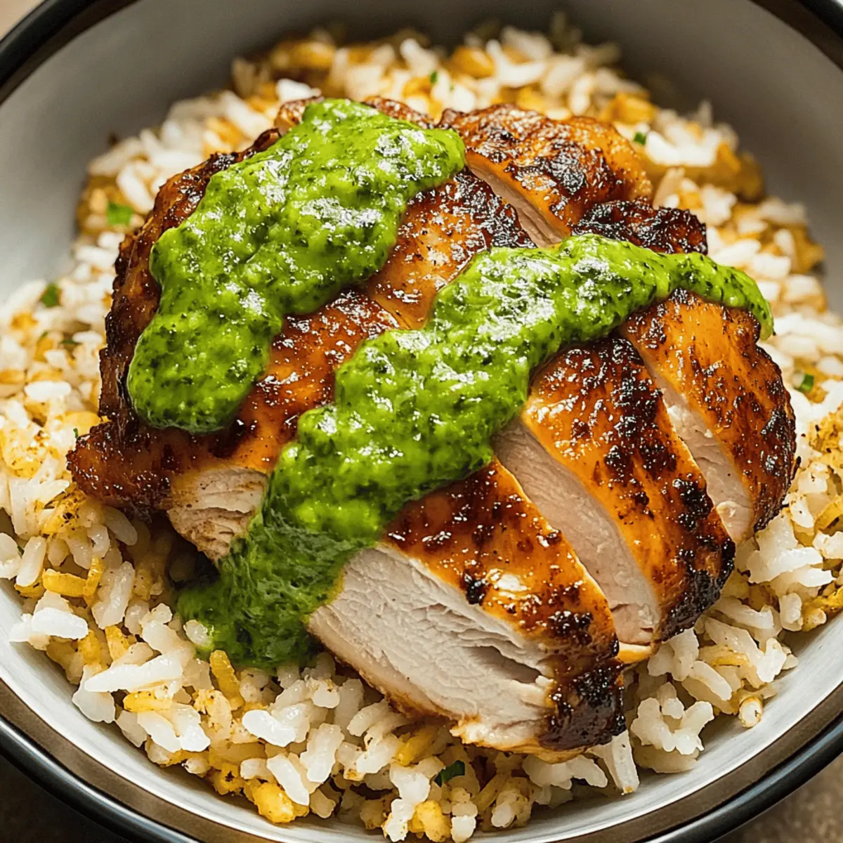 Peruvian Chicken And Rice with Green Sauce elq1wk