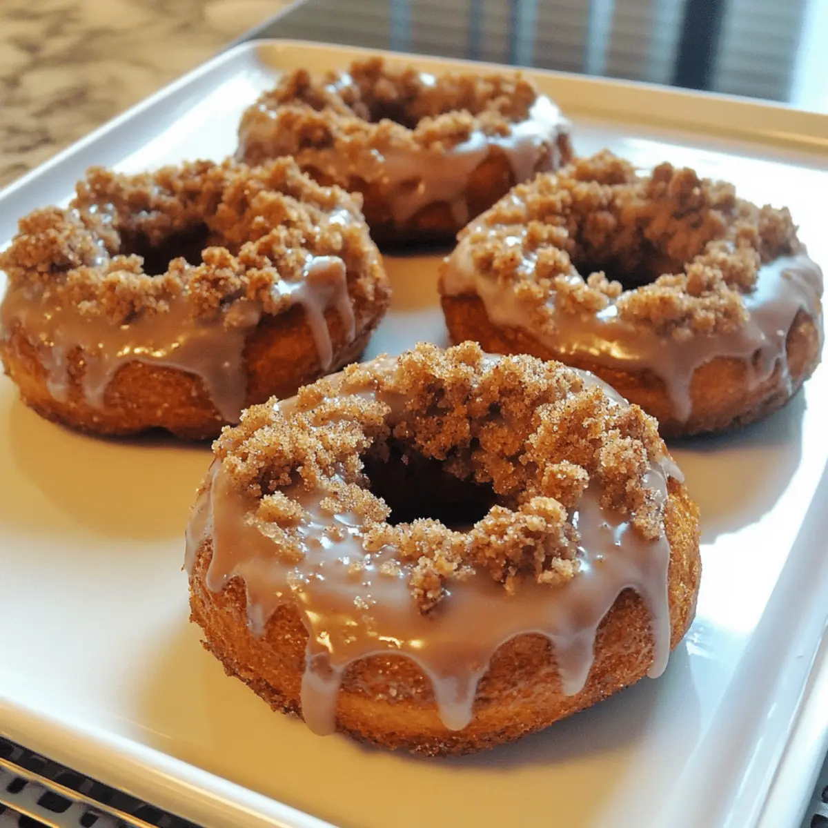 Pumpkin Glazed Donuts with Crumb Topping aueegy