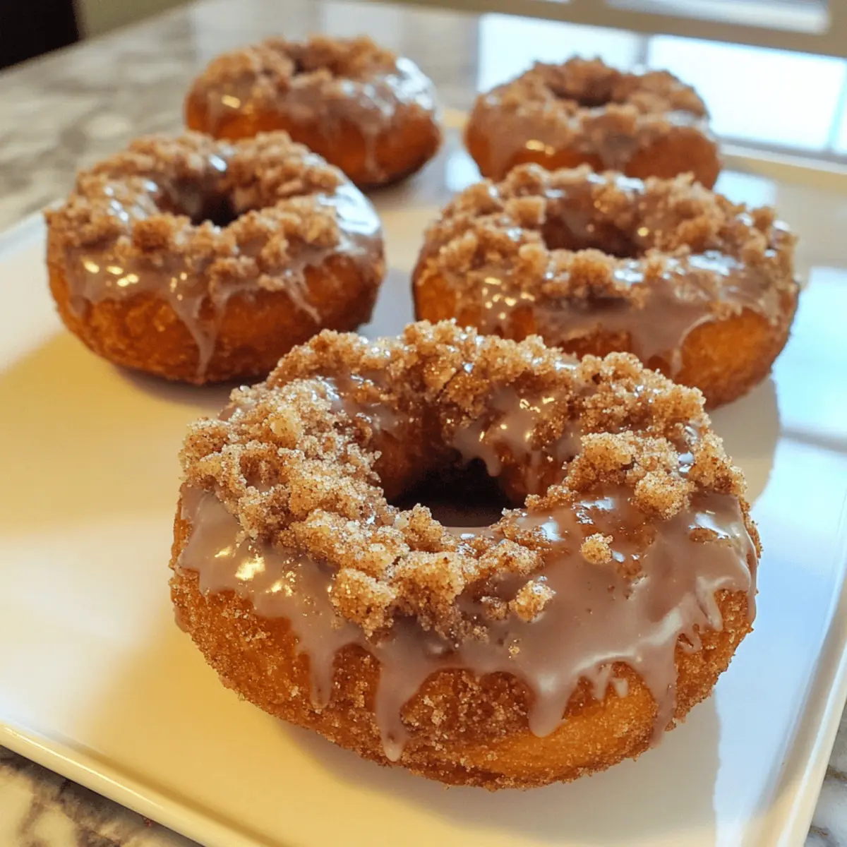 Pumpkin Glazed Donuts with Crumb Topping wibkiq