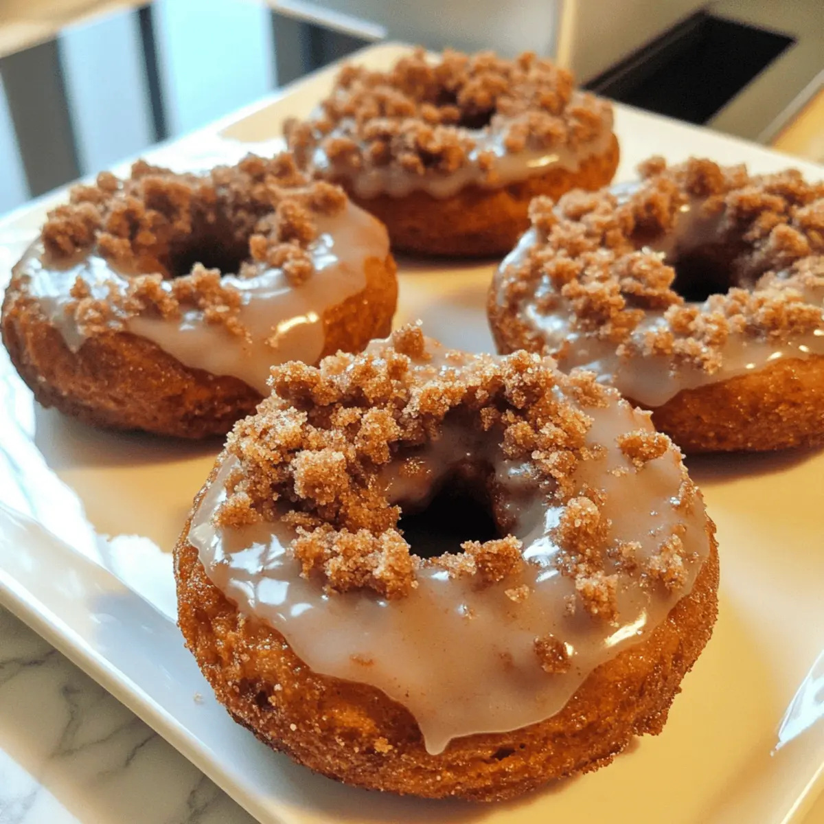 Pumpkin Glazed Donuts with Crumb Topping ypt1za