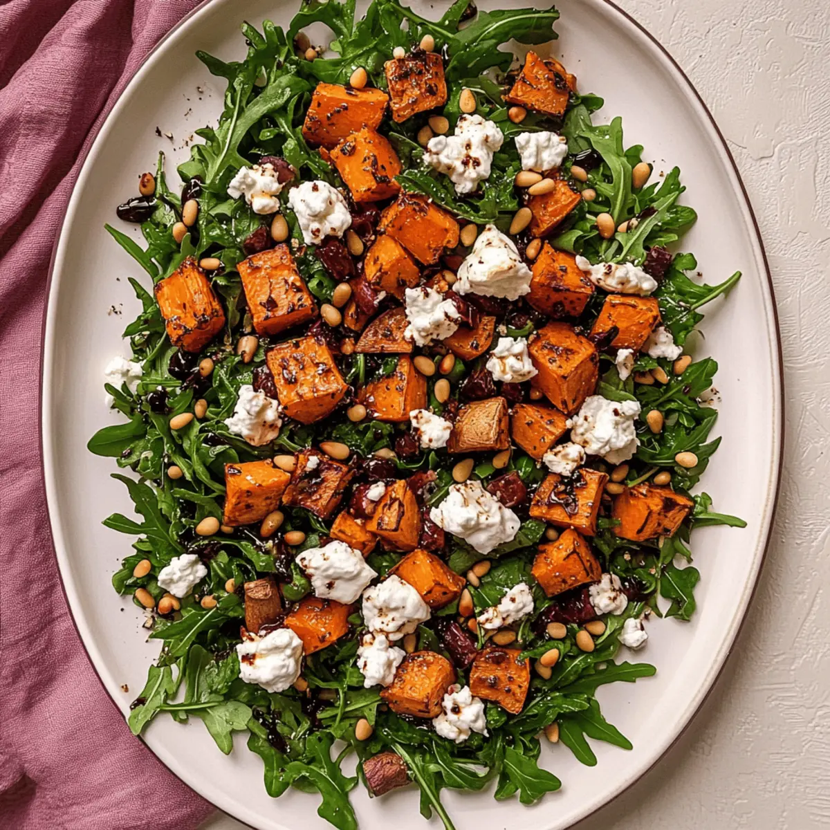Roasted Sweet Potato Goat Cheese Salad That Dazzles Your Platter
