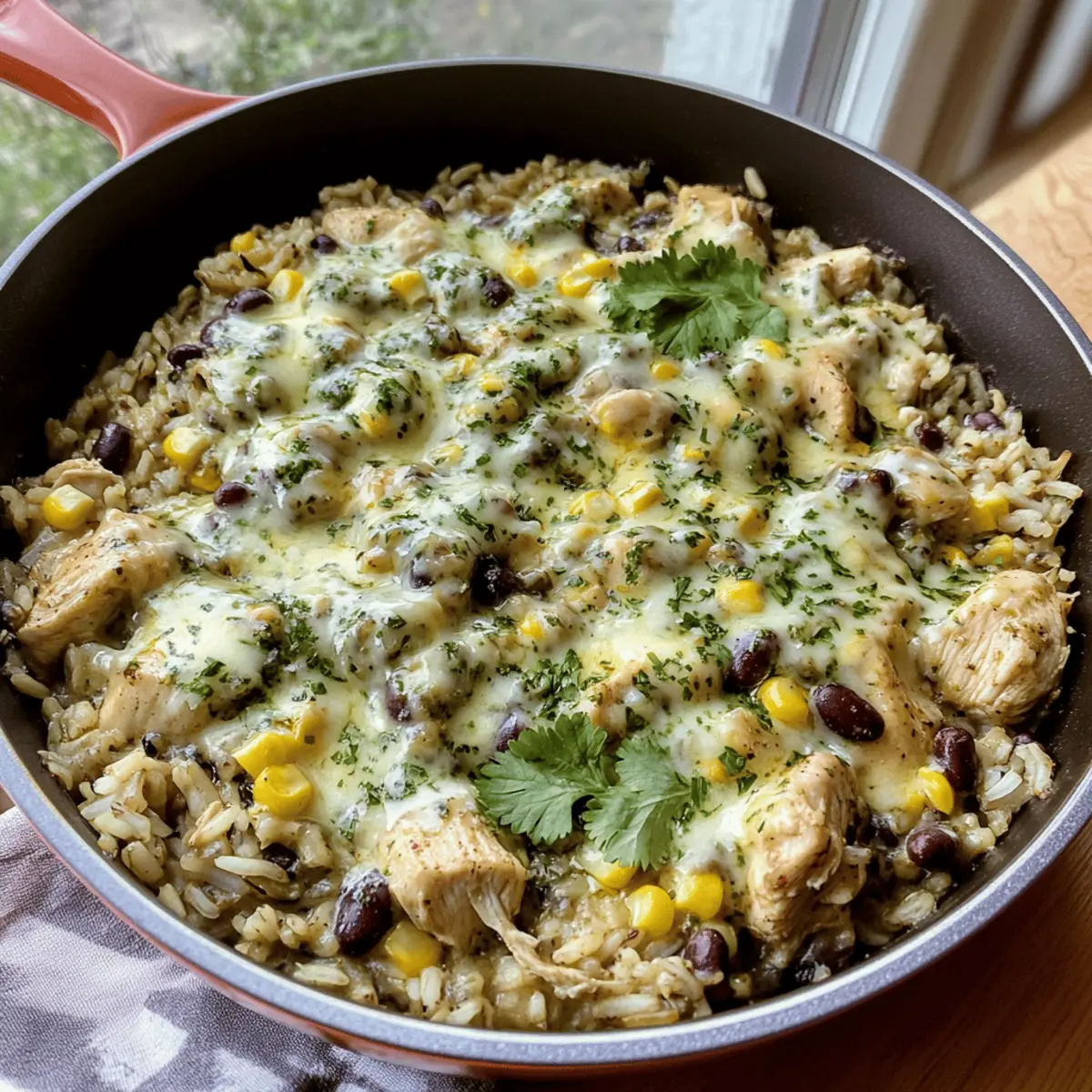 Salsa Verde Chicken Rice Skillet byuwua
