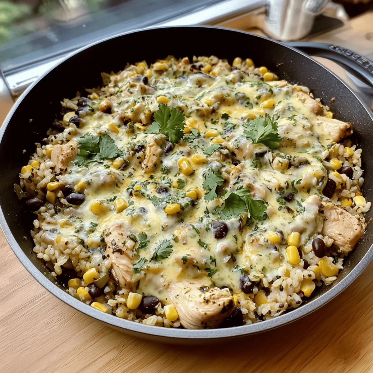 Salsa Verde Chicken Rice Skillet hl3o4u