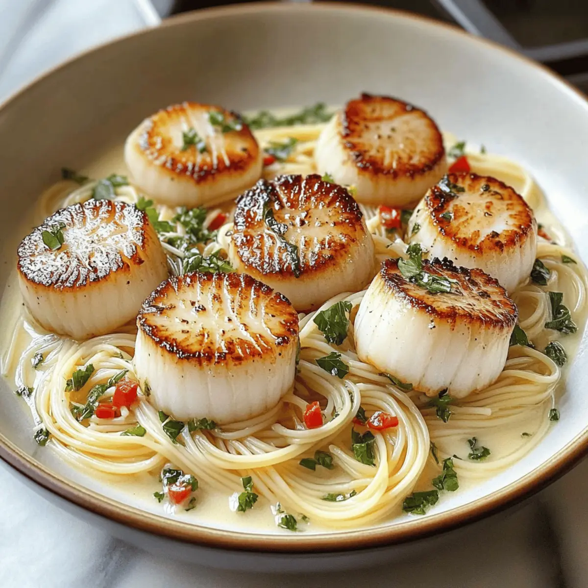 Sea Scallops with Angel Hair Pasta ffysu9