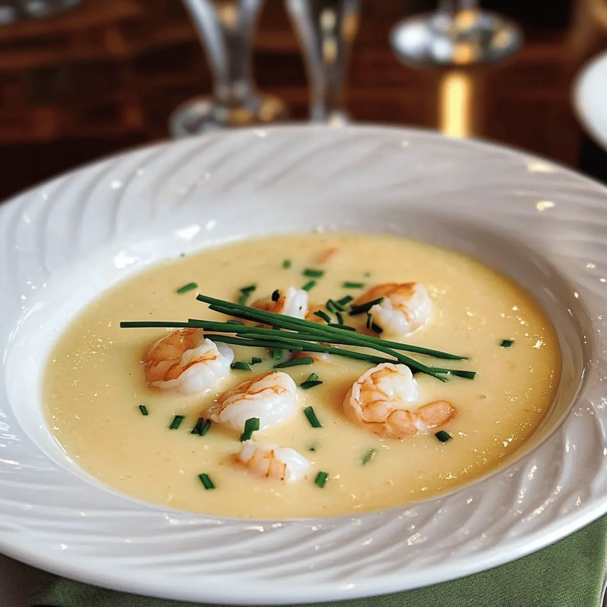 Indulge in Shrimp and Champagne Bisque with Gruyère Cheese