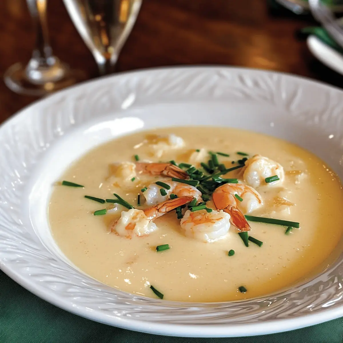 Shrimp and Champagne Bisque with Gruyere Cheese yesleq