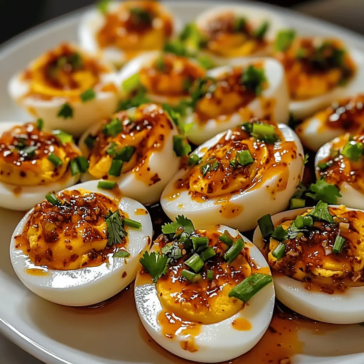 Spicy Chili Garlic Deviled Eggs with a Bold Flavor Boost