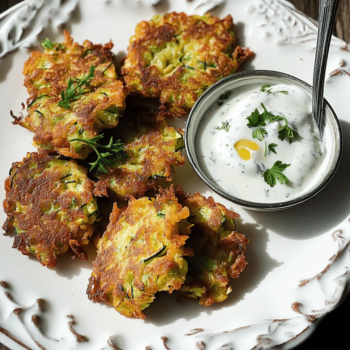 Zucchini Fritters with Lemon Yogurt Sauce hkqhut