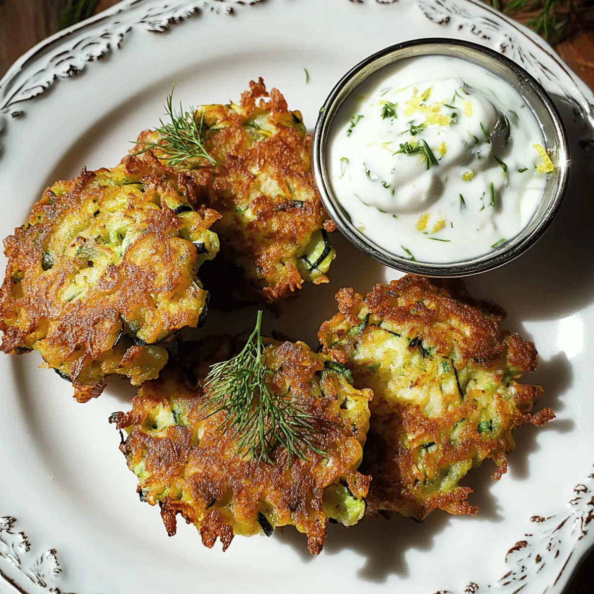 Zucchini Fritters with Lemon Yogurt Sauce sjuk6h