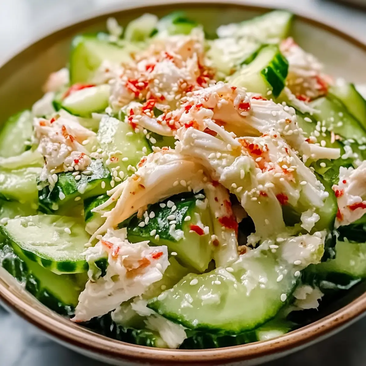 Cucumber Salad with Crab Meat Delight for a Refreshing Twist