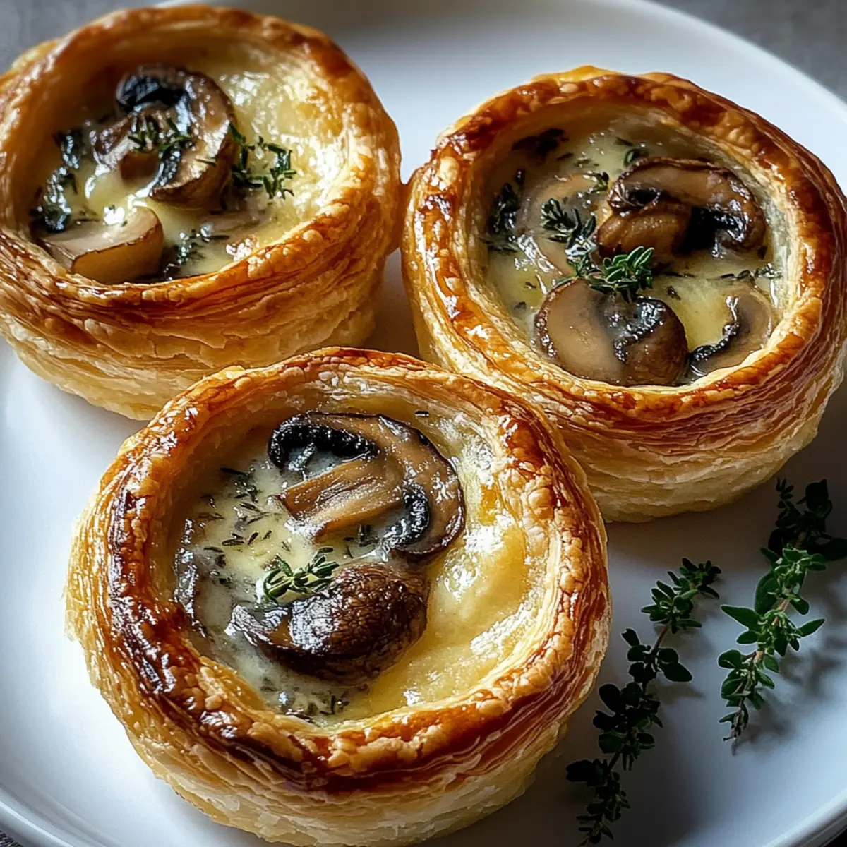 Heavenly Mini Mushroom and Gruyère Pot Pies with Thyme