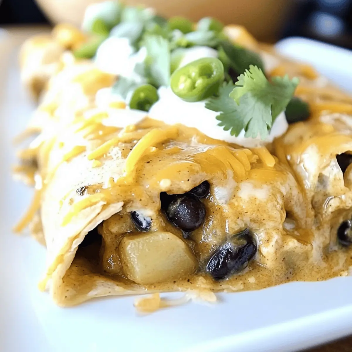 Black Bean Potato Green Chile Enchiladas poyera