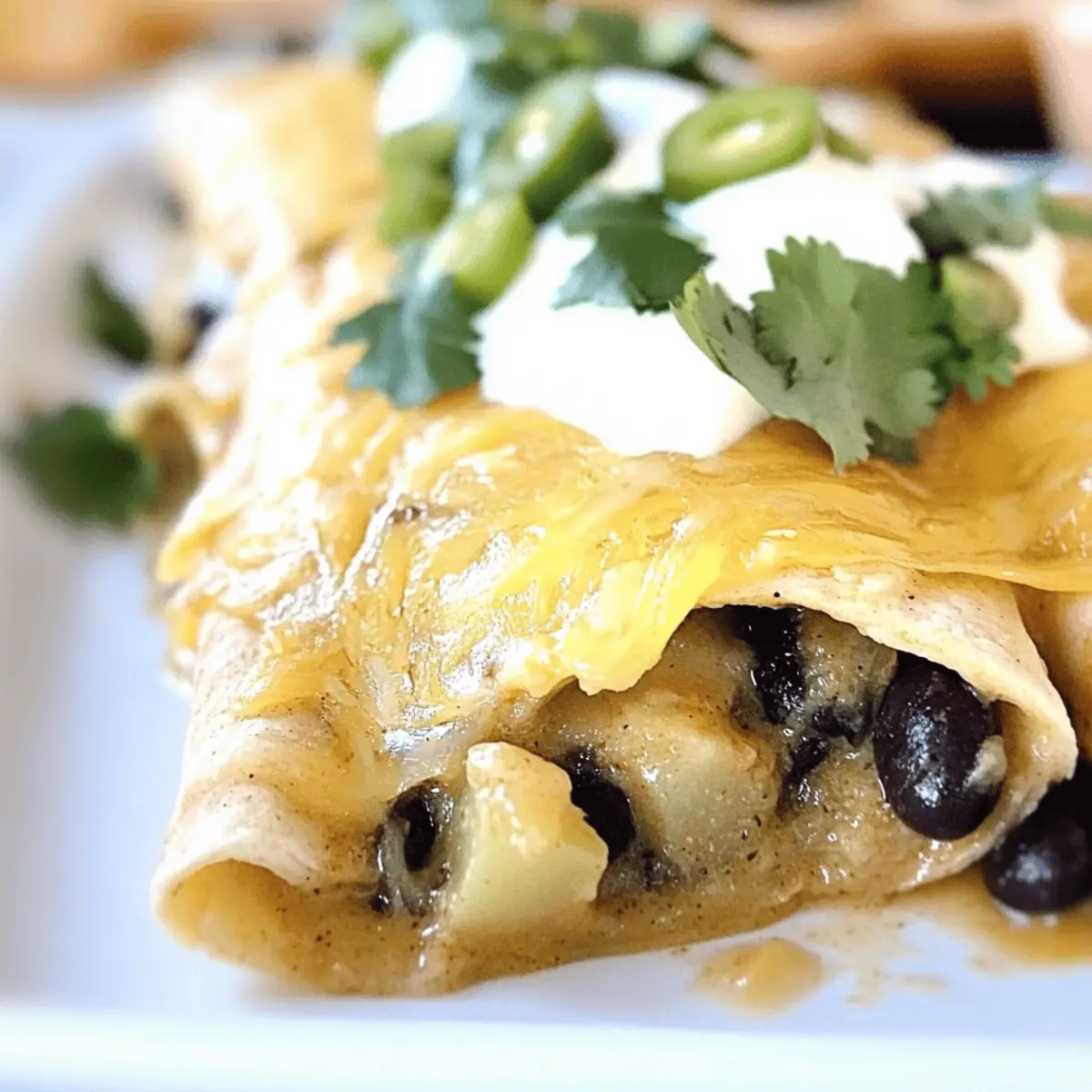 Black Bean Potato Green Chile Enchiladas wttczc