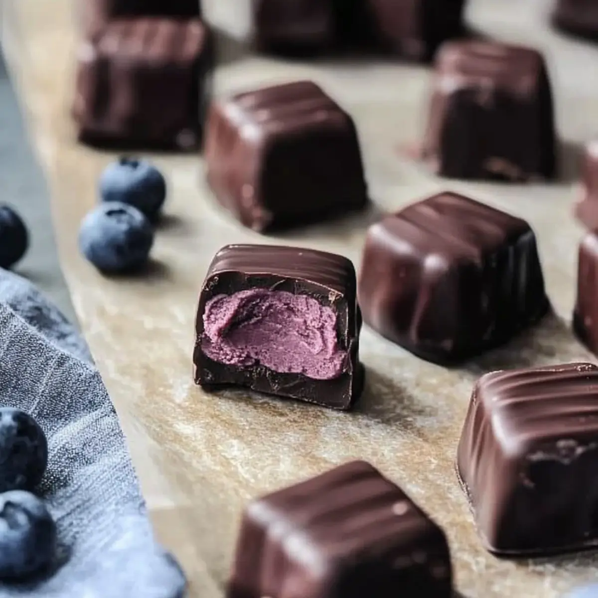 Blueberry Buttercream Chocolates peuouk