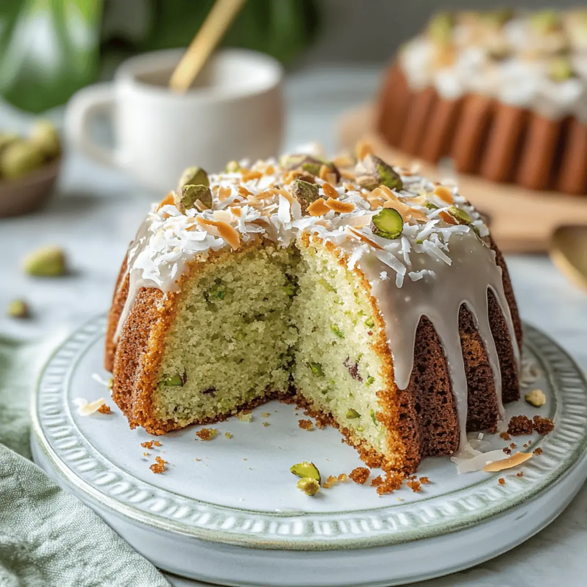 Coconut and Pistachio Pudding Cake zjgias