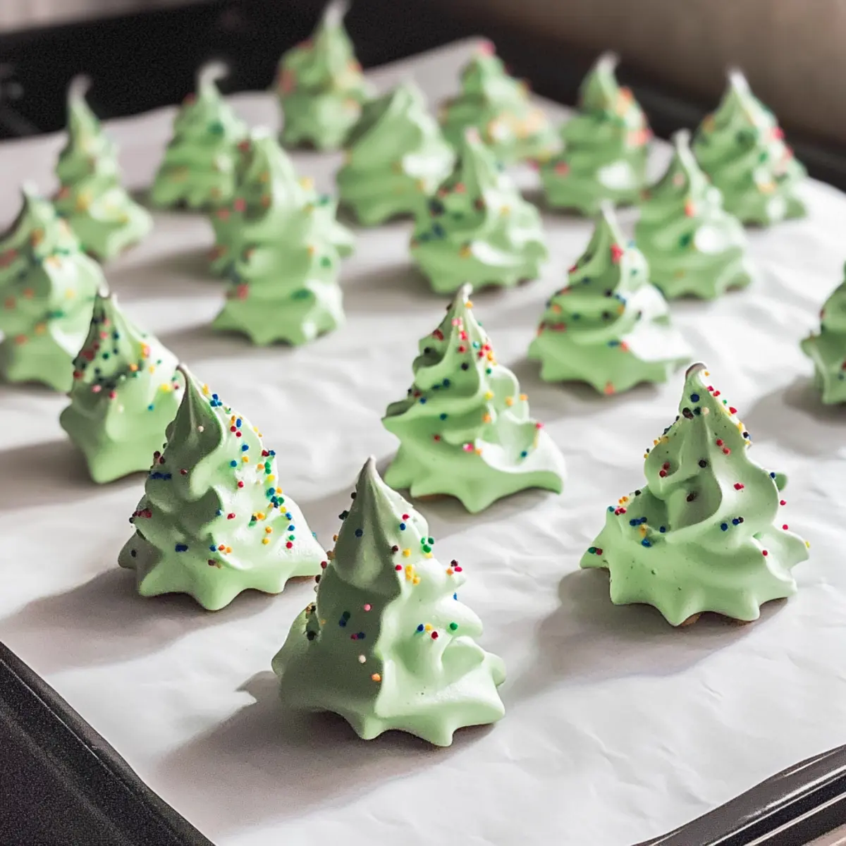 Meringue Christmas Trees That Melt in Your Mouth