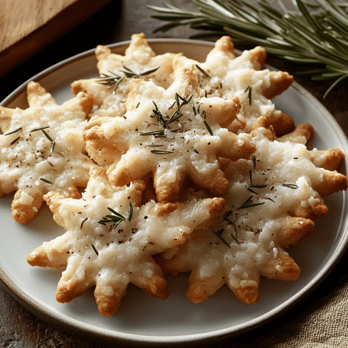 Savory Rosemary Parmesan Snowflake Cookies gcjpfv